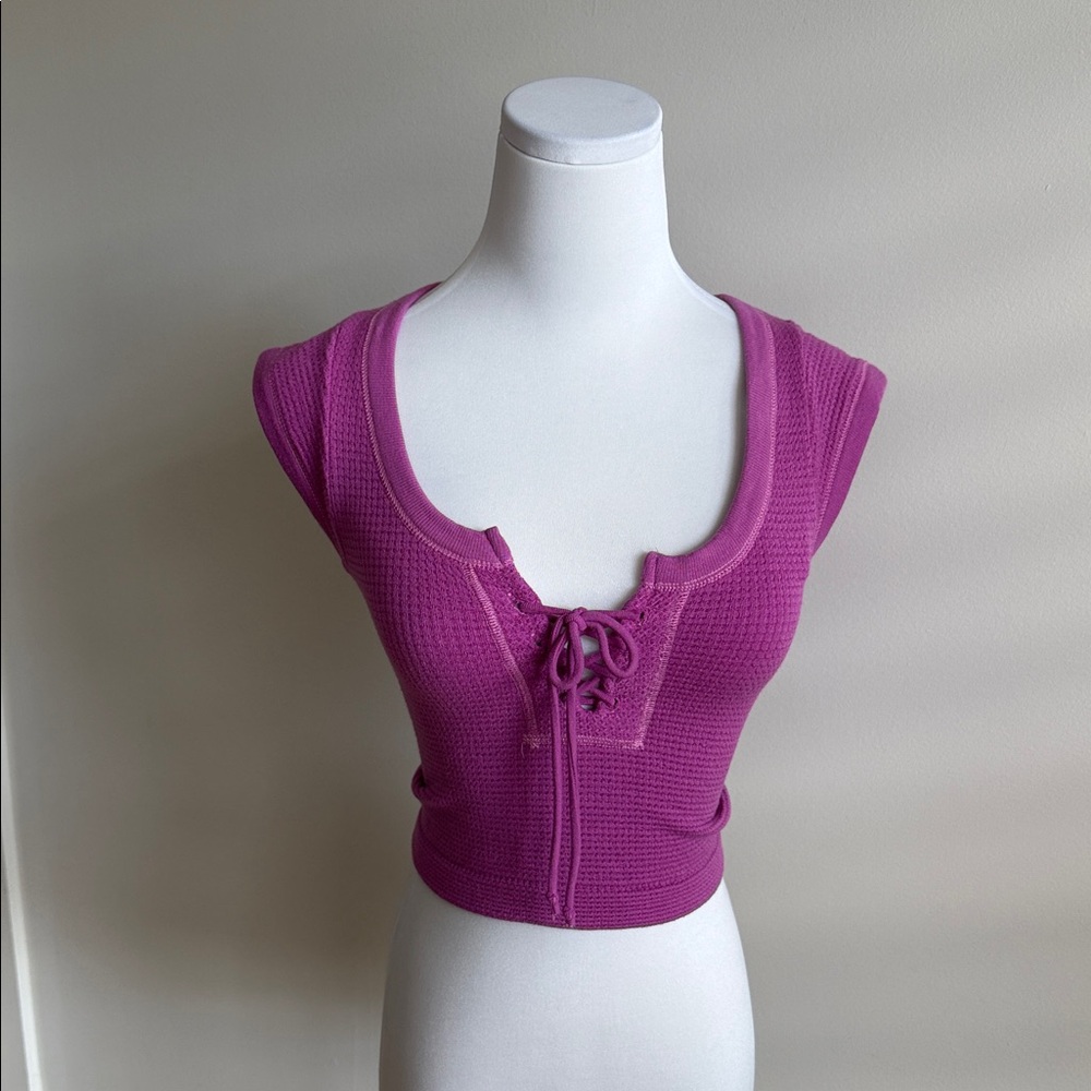 Urban Outfitters Purple Lace-Up Crop Top